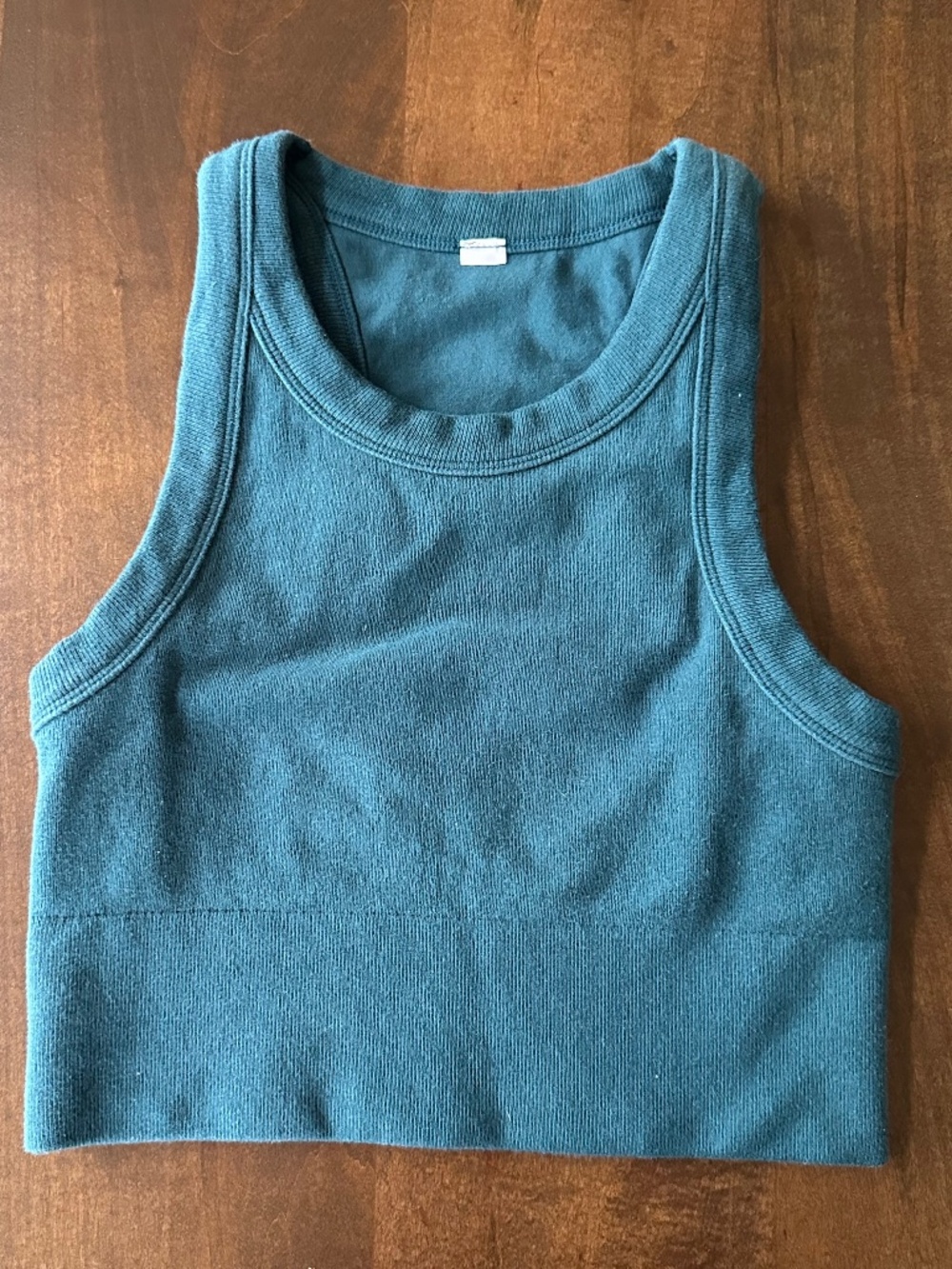 Alo Yoga Seamless Delight High Neck Top Turquoise Teal Women's Size Small